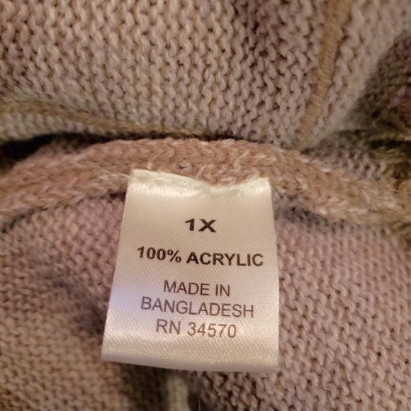 Jason Maxwell NWT Striped Boyfriend Open Cardigan Pockets Brown Stripe Size 1X - Picture 10 of 11